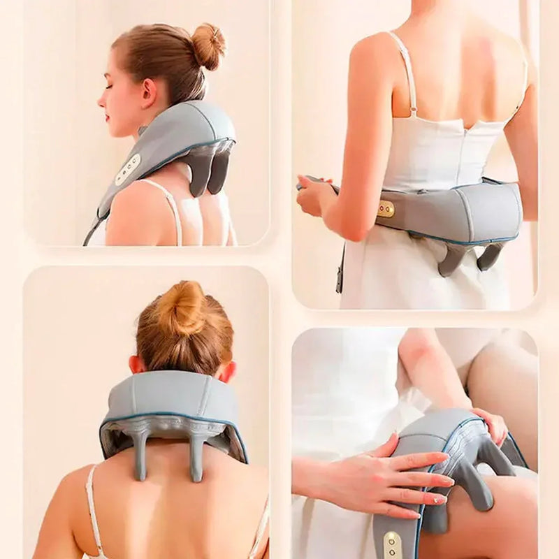 Massageador Elétrico para Pescoço, Ombros e Trapézio – Alívio de Dores Musculares e Relaxamento