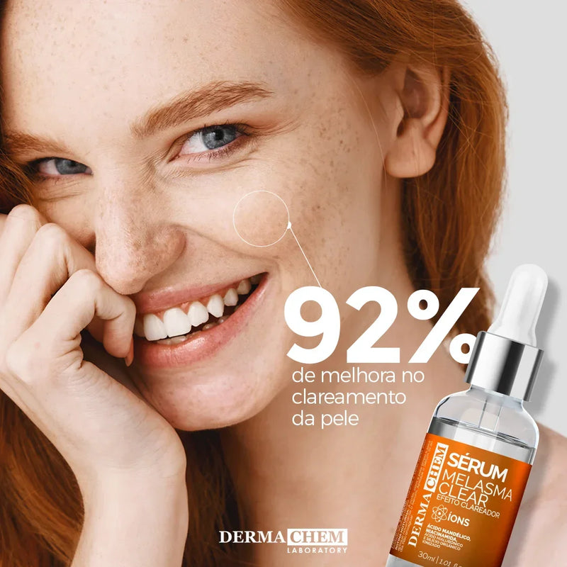 Kit Skincare 3 em 1 Dermachem Vitamina C – Sérum Clareador, Gel Anti-Idade e Sabonete Facial