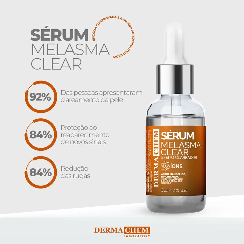 Kit Skincare 3 em 1 Dermachem Vitamina C – Sérum Clareador, Gel Anti-Idade e Sabonete Facial