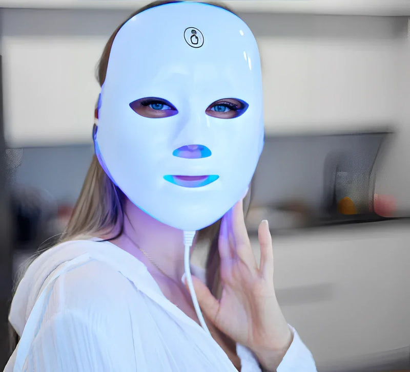 Máscara Facial de LED 7 Cores Sem Fio – Rejuvenescimento e Lifting de Pele