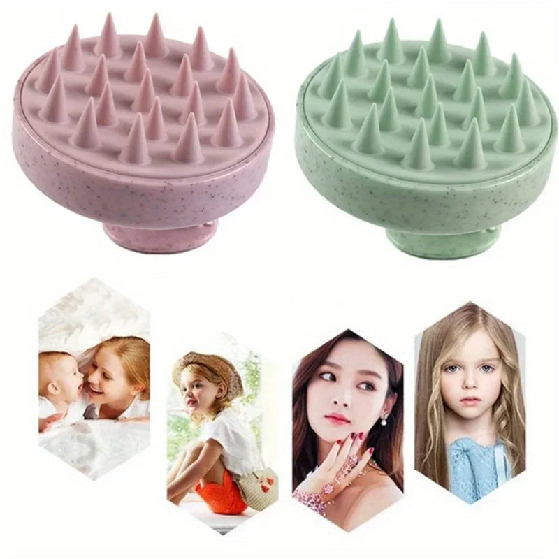 Escova Massageadora de Silicone para Couro Cabeludo – Shampoo e Banho