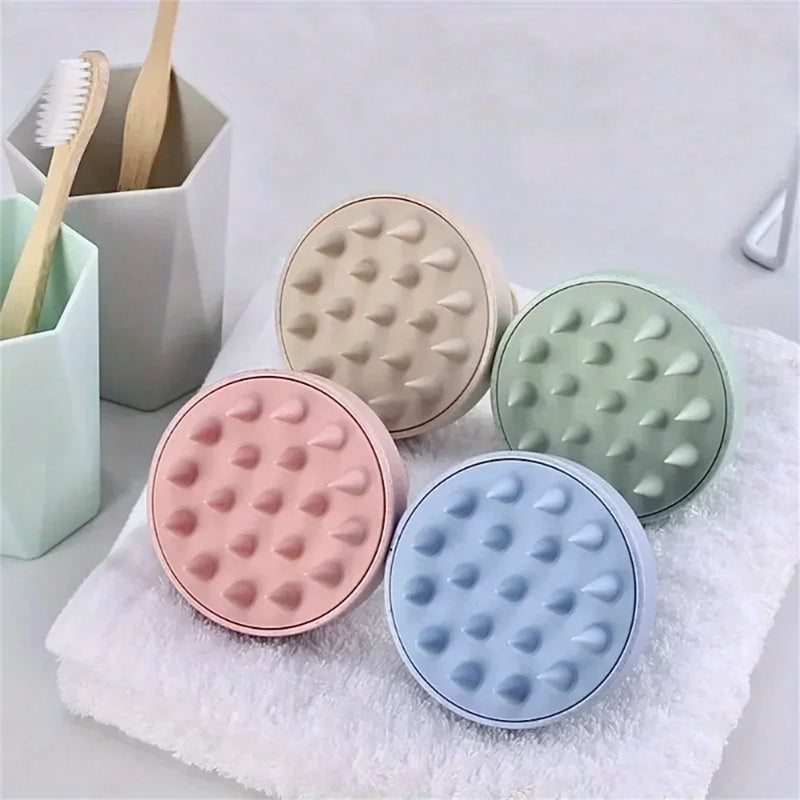 Escova Massageadora de Silicone para Couro Cabeludo – Shampoo e Banho
