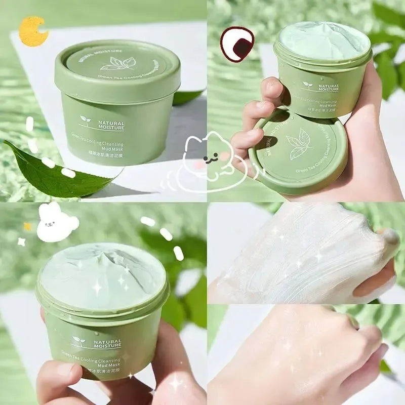 Máscara Facial de Argila com Chá Verde – Limpeza Profunda, Controle da Oleosidade e Hidratação (120g)