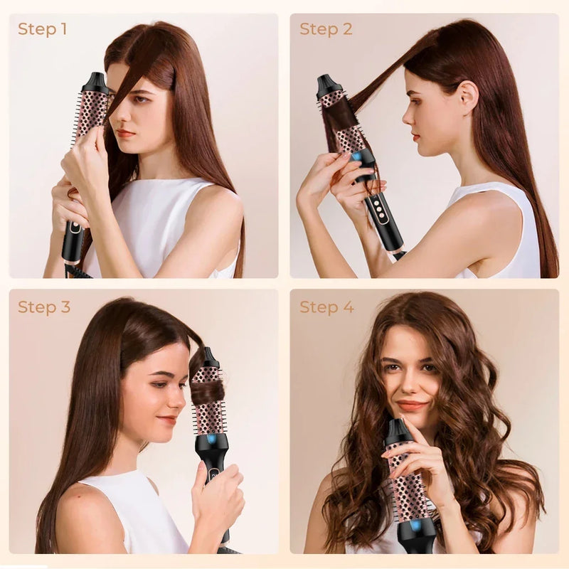 Escova Modeladora Térmica Cerâmica Iônica – Cachos Definidos, Volume e Brilho
